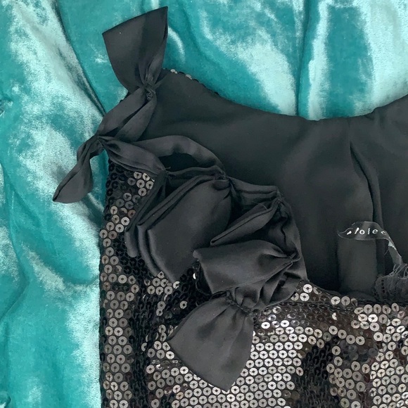 POLECI size 4 black sequined cocktail dress with bows in excellent condition - Picture 6 of 9